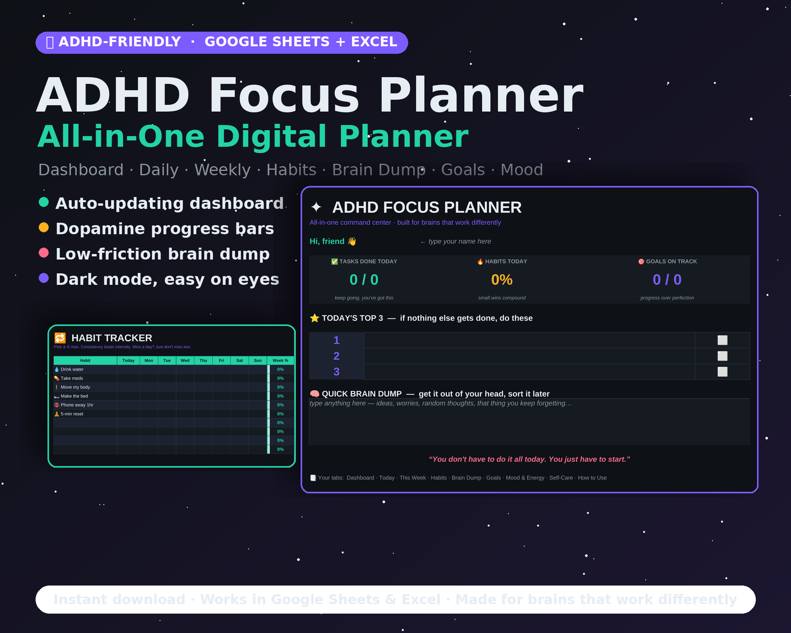 ADHD Focus Planner overview